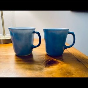 Blue Pyrex Coffee Mugs (set of 2)